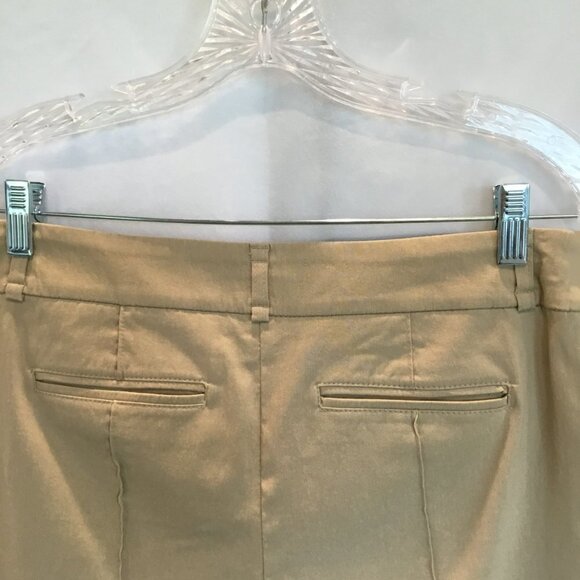 Style & Co Capris Khaki Stretch with Side Silver Buttons at Hem Women's Size 8 - Picture 7 of 9